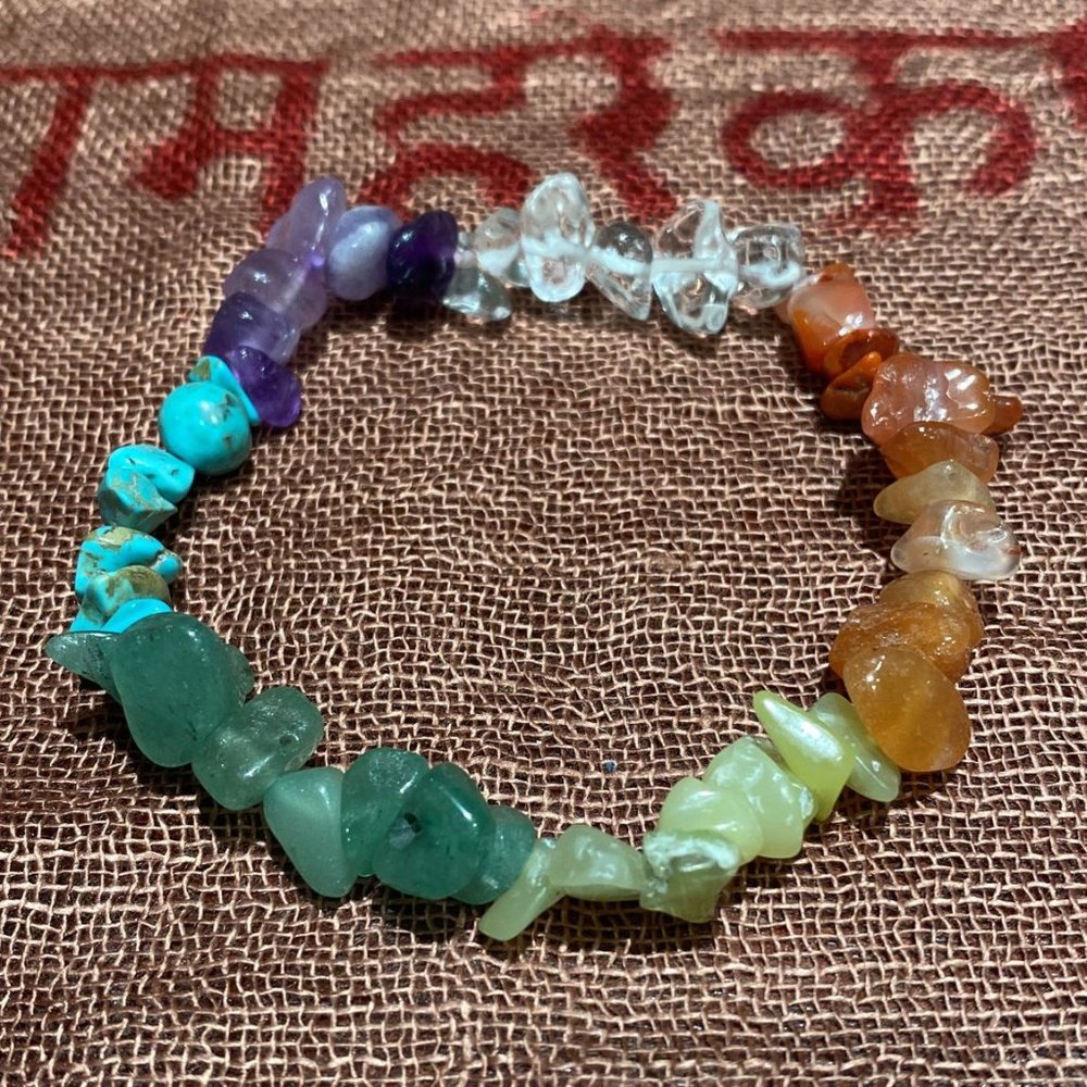 Seven Chakras Chips Stretch Bracelet